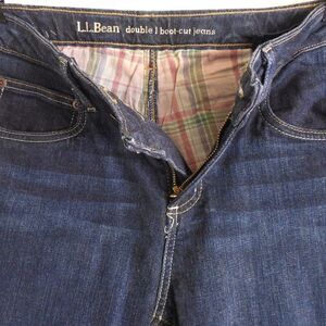 446648........L.L. Bean Double Bootcut Jeans Size 16Jr. Quilted interior